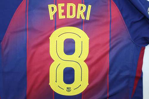 with UCL Patch Barca Camisetas de Futbol Fans Version 2025-2026 Barcelona PEDRI 8 Home Soccer Jersey