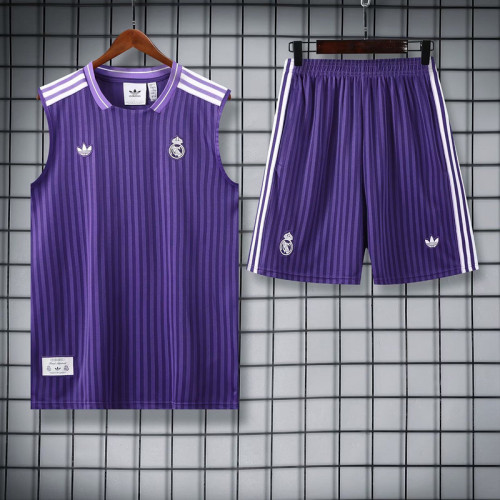 Adult Uniform 2025-2026 Real Madrid Purple Soccer Vest Shorts