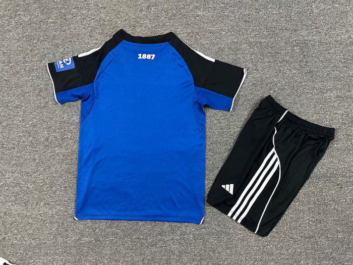 Youth Uniform Kids Kit 2025-2026 Hamburg Away Blue Soccer Jersey Shorts Child Hamburger Football Set