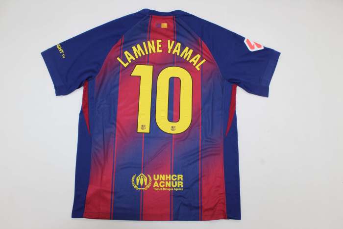 Barca Camisetas de Futbol Fans Version 2025-2026 Barcelona  LAMINE YAMAL 10 Home Soccer Jersey
