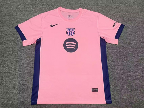 Barca Camisetas de Futbol Fans Version 2025-2026 Barcelona Pink/Dark Blue Soccer Jersey