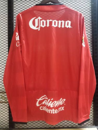Long Sleeve 2025-2026 Deportivo Toluca Home Soccer Jersey Football Shirt