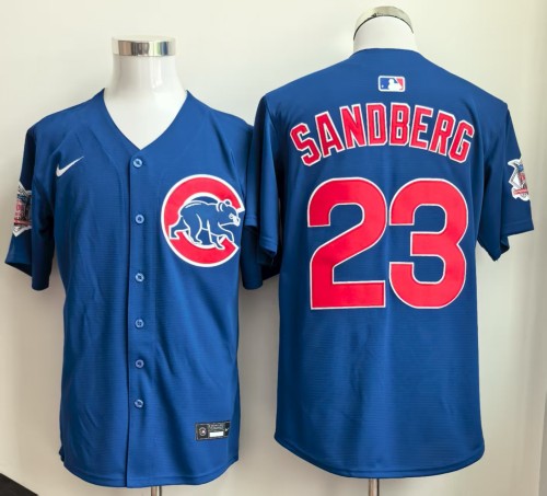 2025 Chicago Cubs 23 SANDBERG Blue Cool Base Jersey MLB Shirt