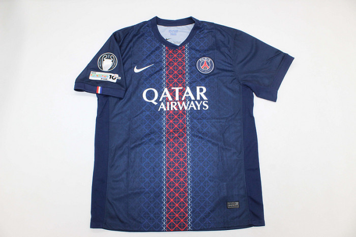 with UCL Winner Patch Fan Version 2025-2026 PSG Home Soccer Jersey Paris Football Maillot