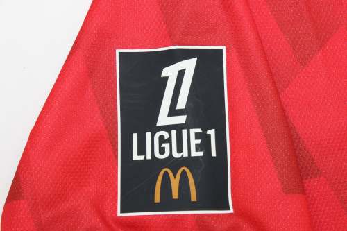 with Ligue 1 Patch Fans Version 2025-2026 Lille Giroud 9 Home Soccer Jersey Football Shirt