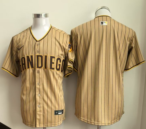2025 San Diego Padres Blank Khaki Cool Base Jersey MLB Shirt