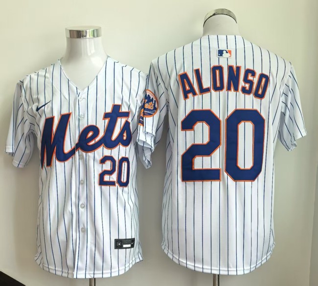 New York Mets ALONSO 20 White Cool Base Jersey MLB Jersey