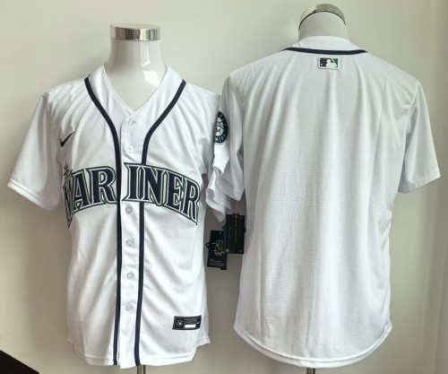 Seattle Mariners Blank White Cool Base Jersey MLB Shirt