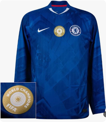 with Club World Cup Champions Patch Long Sleeve Player Version 2025-2026 Chelsea Home Soccer Jersey Football Shirt