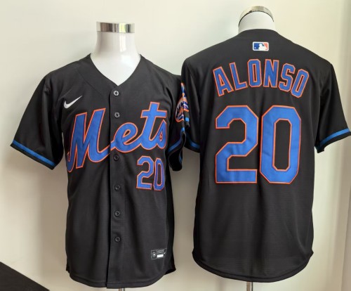 New York Mets ALONSO 20 Black Cool Base Jersey MLB Jersey