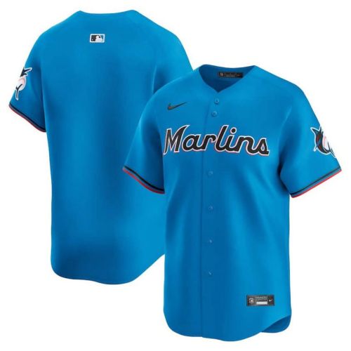 Miami Marlins Blue Cool Base Jersey MLB Shirt