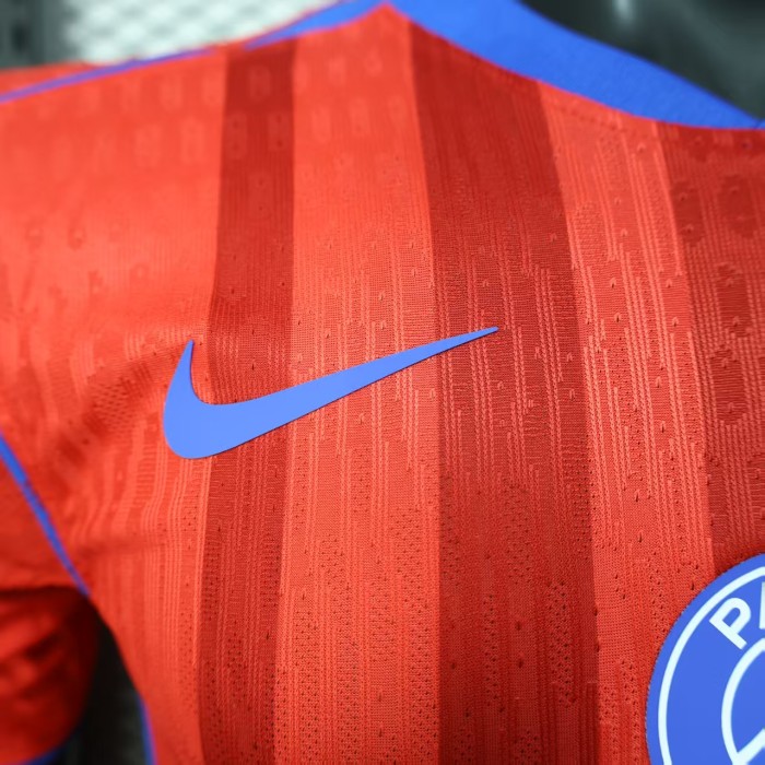 Player Version 2025-2026 PSG Third Away Red Soccer Jersey Paris Football Maillot