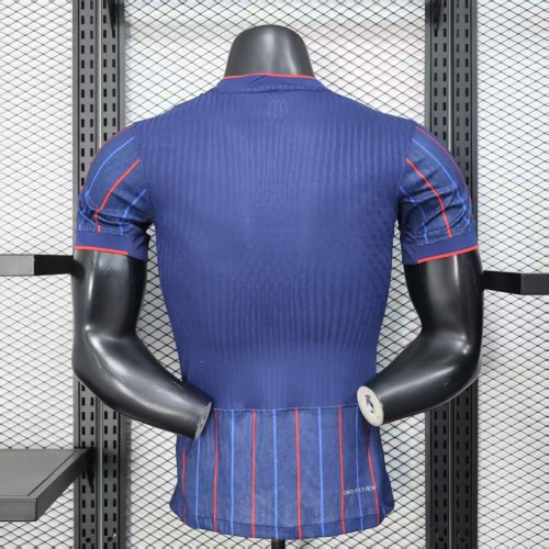 Player Version 2025 USA Away Blue Soccer Jersey United States Football Shirt