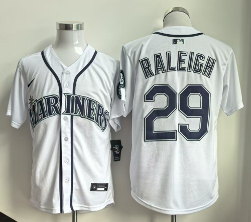 Seattle Mariners 29 RALEIGH White Cool Base Jersey MLB Shirt