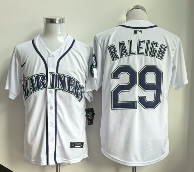 Seattle Mariners 29 RALEIGH White Cool Base Jersey MLB Shirt
