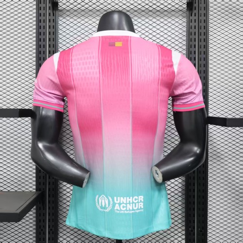 Barca Camisetas de Futbol Player Version 2025-2026 Barcelona Pink/Green Special Edition Soccer Jersey