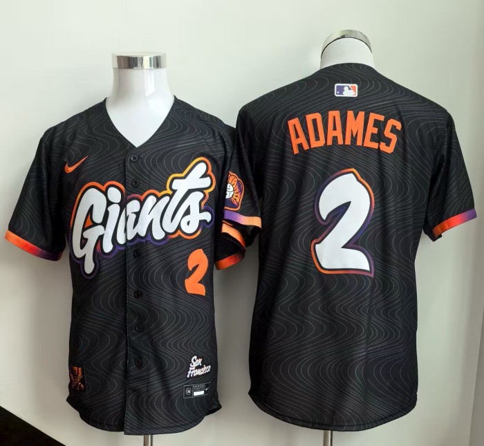 City Edition San Francisco Giants ADAMES 2 Black 2025 Cool Base Jersey