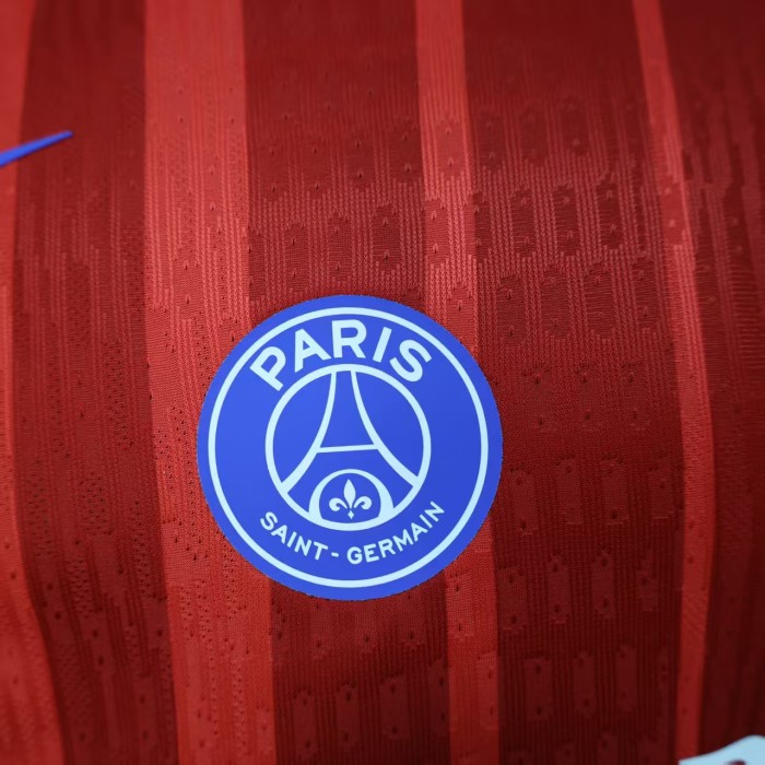 Player Version 2025-2026 PSG Third Away Red Soccer Jersey Paris Football Maillot