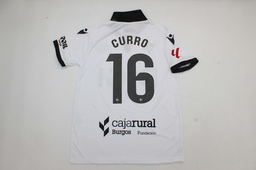 with LALIGA Patch Fans Version 2025-2026 Burgos CURRO 16 Home Soccer Jersey Football Shirt