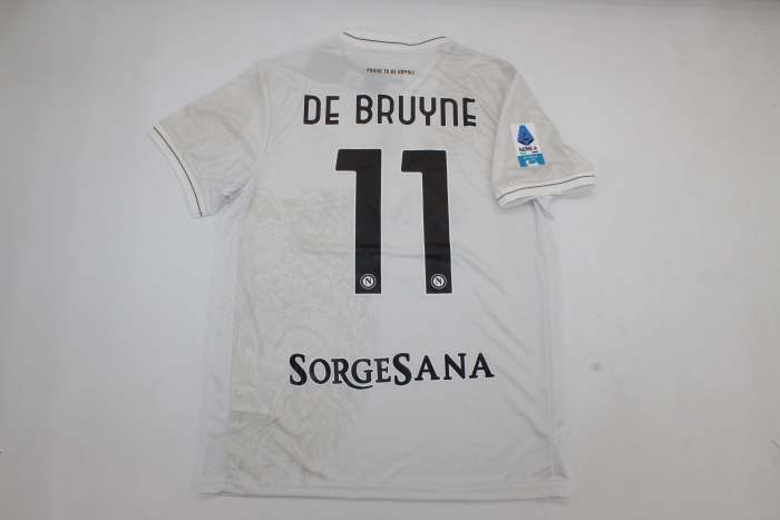with Scudetto+Serie A Patch Fan Version 2025-2026 Calcio Napoli DE BRUYNE 11 Away Football Shirt Napoles Soccer Training Jersey