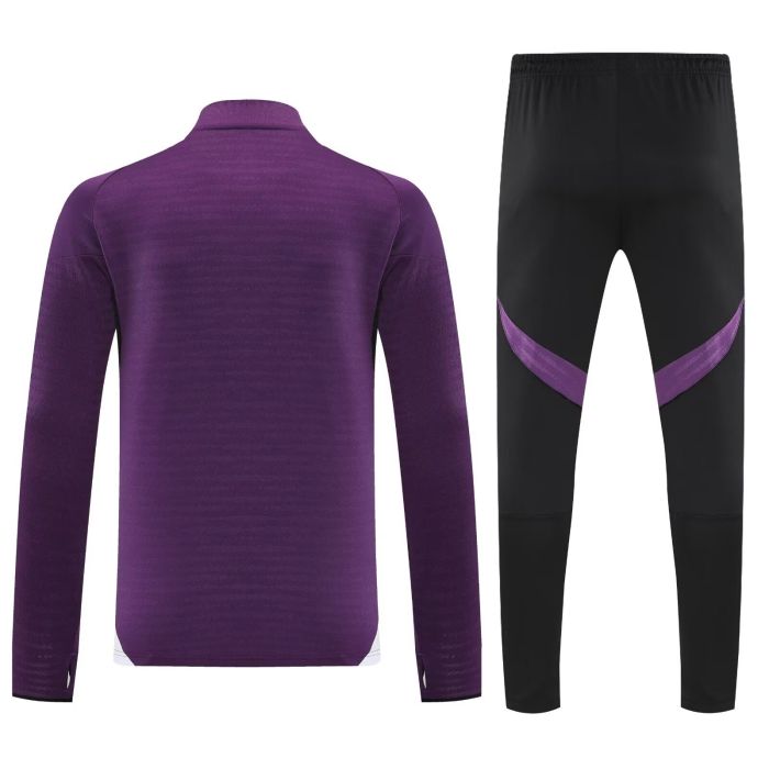 2025-2026 Manchester United Purple Soccer Training Sweater and Pants Football Kit