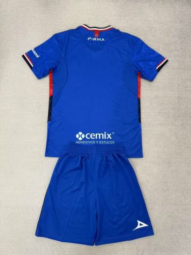 Youth Uniform Kids Kit Cruz Azul 2025-2026 Home Soccer Jersey Shorts Child Football Set