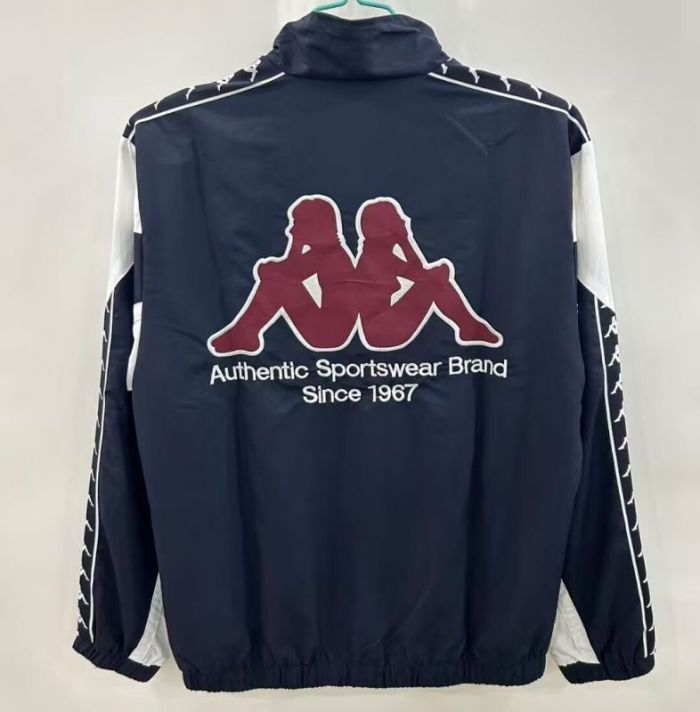 Retro Model Barcelona Dark Blue Soccer Windbreaker Jacket Football Jacket