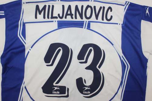 with LFP Patch Retro Jersey 1997-1998 Hércules CF MILJANOVIC 23 Home Soccer Jersey Hercules Football Shirt