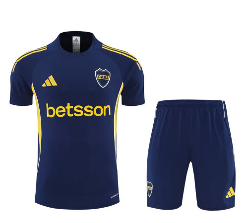Adult Uniform 2025-2026 Boca Juniors Dark Blue Soccer Training Jersey and Shorts Football Kits