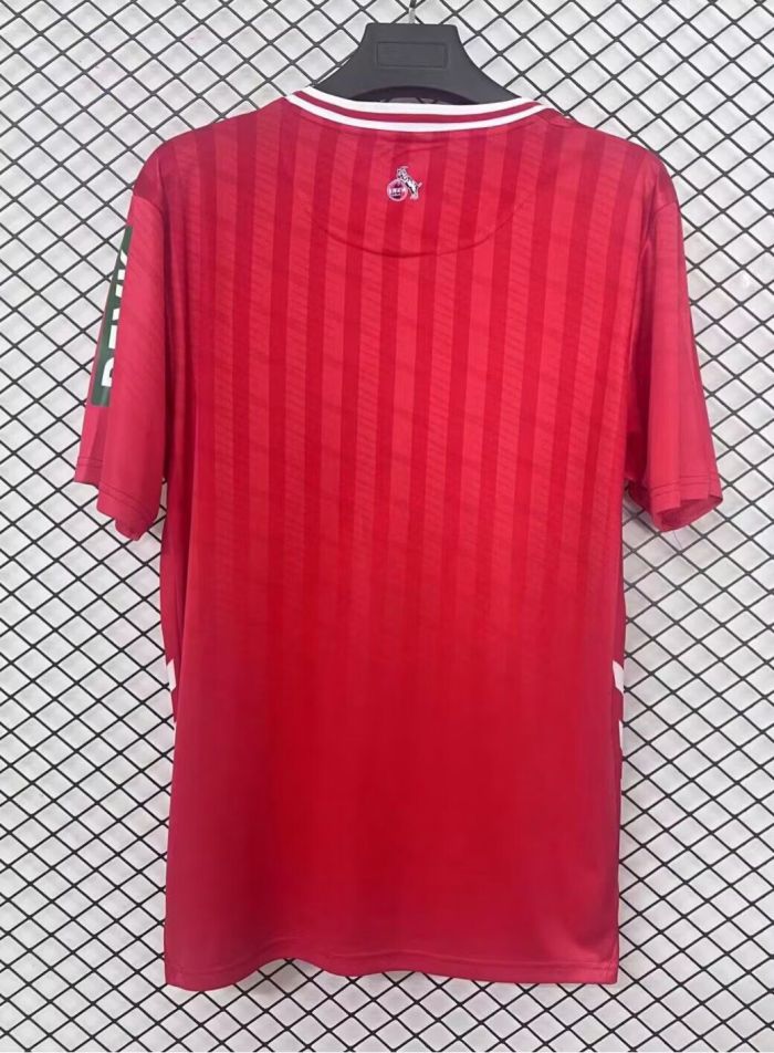 Fans Version 2025-2026 1. FC Köln Away Red Soccer Jersey Koln Fooball Shirt