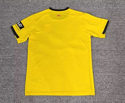 with Sleeve Sponor Logo Horona Camisetas de Futbol Fan Version 2025-2026 Girona Away Yellow Soccer Jersey