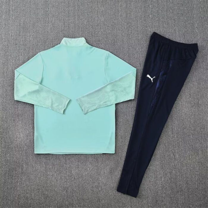 2025-2026 Marseille Green Soccer Training Sweater and Pants Football Kit