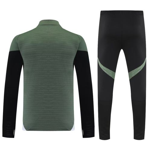 2025-2026 Bayern Munich Dark Green Soccer Training Sweater and Pants Football Kit
