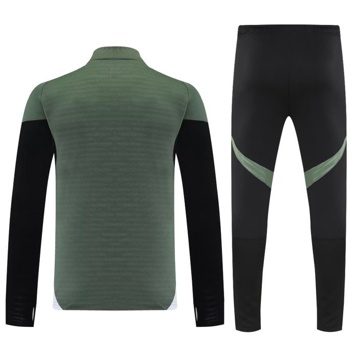 2025-2026 Bayern Munich Dark Green Soccer Training Sweater and Pants Football Kit