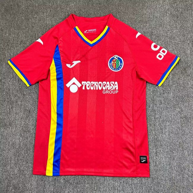 Fans Version 2025-2026 Getafe Away Red Soccer Jersey Football Shirt