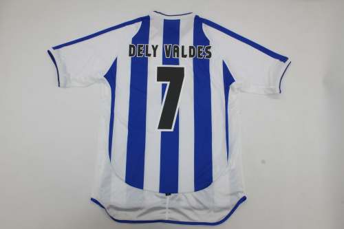 Retro Jersey 2001-2002 Malaga DELY VALDES 7 Home Soccer Jersey Vintage Málaga Football Shirt