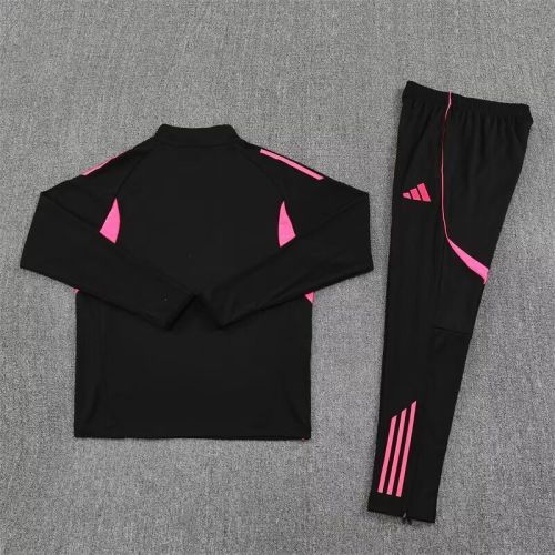 2025-2026 Arsenal Black/Pink Soccer Training Sweater and Pants Football Kit