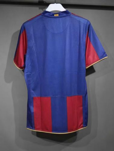 Player Version Retro Jersey 2007-2008 Barcelona Home Soccer Jersey