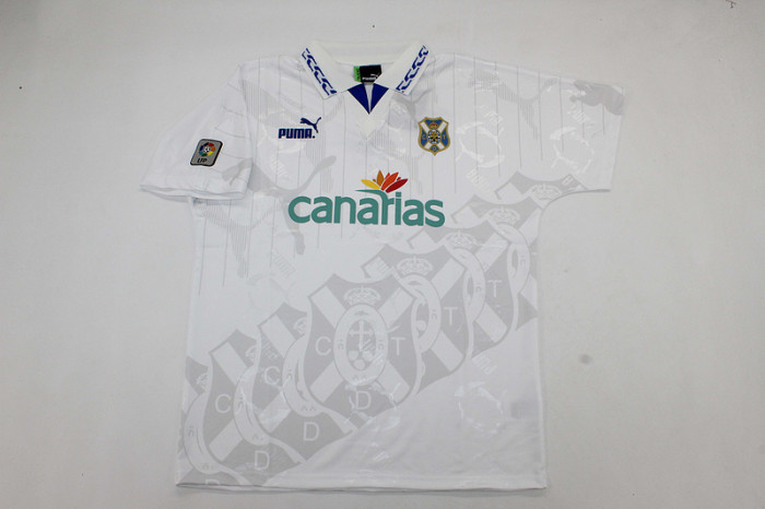 with LFP Patch Retro Jersey 1995-1996 Tenerife PIZZI 9 Home Soccer Jersey Tenerice Football Shirt