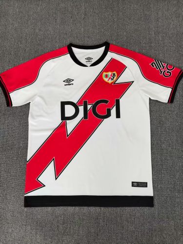 Fans Version 2025-2026 Rayo Vallecano Home Soccer Jersey Football Shirt
