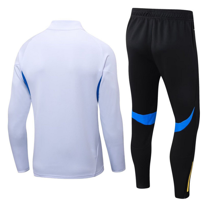 Adult 2025-2026 Manchester United White Soccer Jacket and Long Pants Football Tracksuit