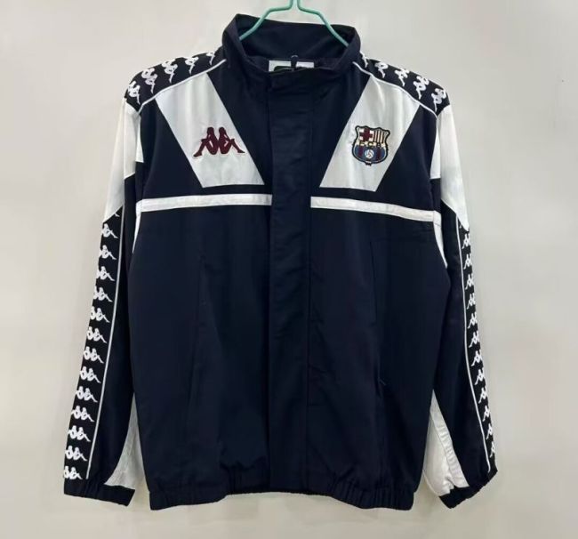 Retro Model Barcelona Dark Blue Soccer Windbreaker Jacket Football Jacket