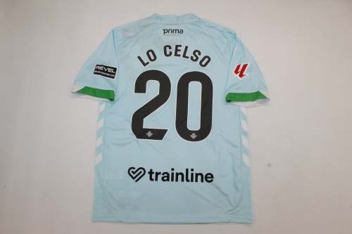 with LALIGA Patch Fans Version 2025-2026 Real Betis Away Blue Soccer Jersey Football Shirt