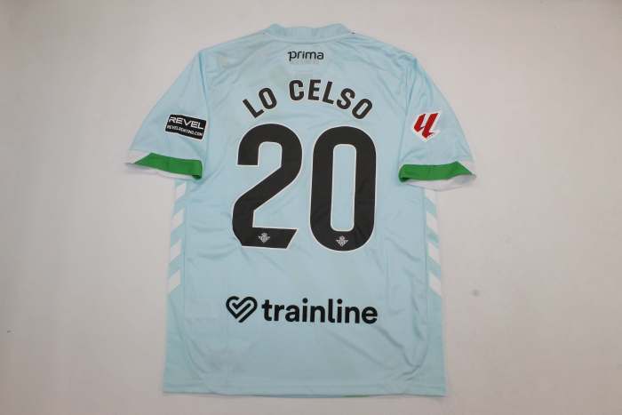 with LALIGA Patch Fans Version 2025-2026 Real Betis Away Blue Soccer Jersey Football Shirt