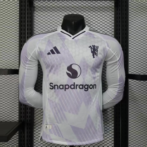 Long Sleeve Player Version 2025-2026 Manchester United Away Soccer Jersey Man United Football Shirt