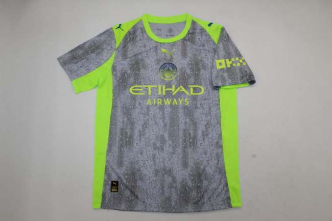 Fan Version 2025-2026 Manchester City Third Away Grey Soccer Jersey Man City Football Shirt