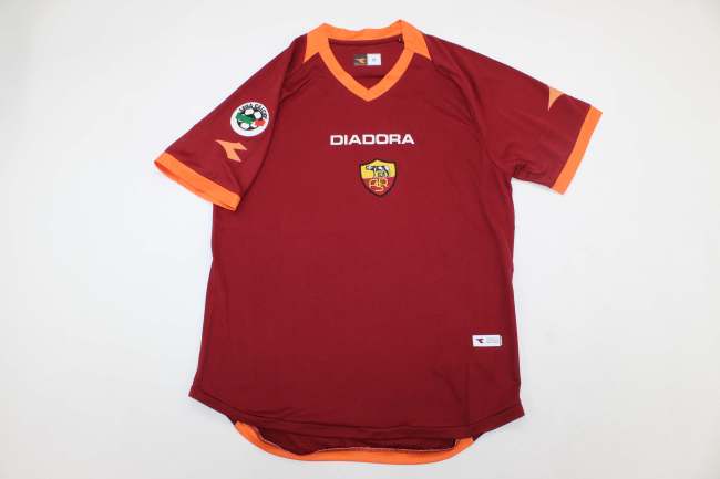 with Serie A Patch Retro Jersey 2006-2007 As Roma Home Soccer Jersey Vintage Football Shirt