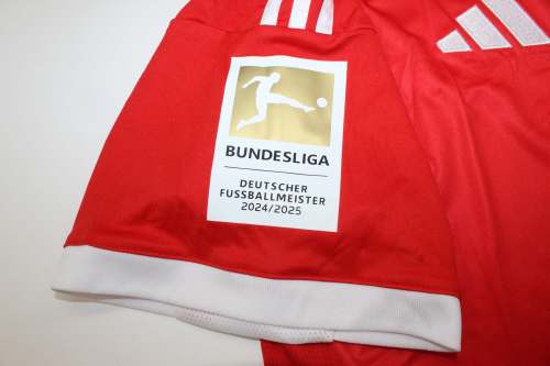 with Bundesliga Patch Fan Version 2025-2026 Bayern Munich KANE 9 Home Soccer Jersey Bayern Munchen Red/White Football Shirt