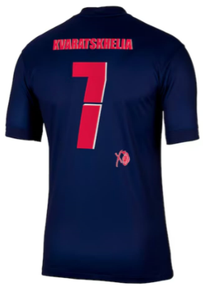 with UCL Patch+one Star Fan Version 2025-2026 PSG KVARATSKHELIA 7 XO Home Soccer Jersey Paris Football Maillot