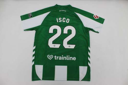 with Laliga Patch Fan Version 2025-2026 Real Betis ISCO 22 Home Soccer Jersey Football Shirt